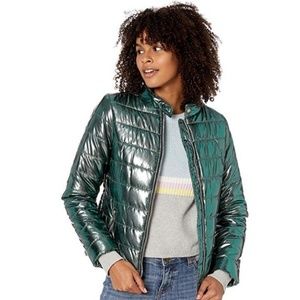 Metallic Teal Puffer Jacket
